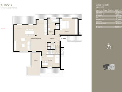Maisonette zur Miete 1.950 € 4 Zimmer 112,7 m² Dachgeschoss frei ab sofort Plieningen Stuttgart 70599