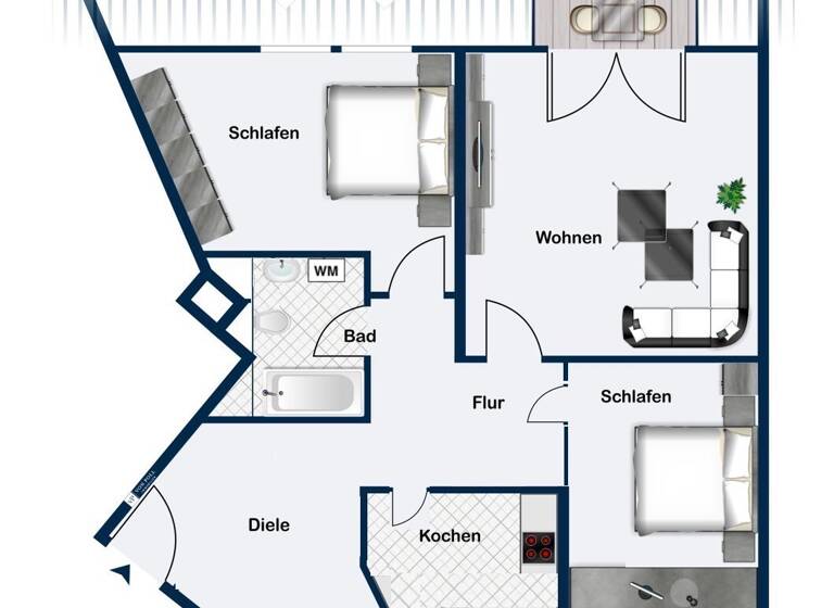 Wohnung zum Kauf 195.000 € 3 Zimmer 78 m²<br/>Wohnfläche Dachgeschoss, 3.<br/>Geschoss Ansbach Ansbach 91522