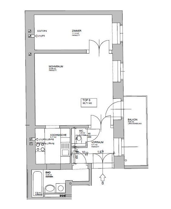 Wohnung zum Kauf 249.000 € 2 Zimmer 51 m²<br/>Wohnfläche Wien 1090