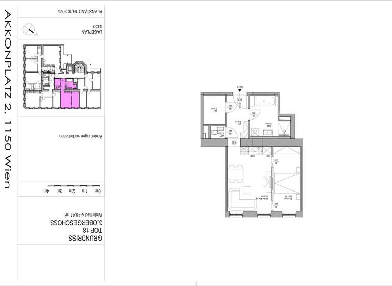 Wohnung zum Kauf - Erstbezug 343.000 € 2 Zimmer 46,4 m² 3. Geschoss Akkonplatz 2 Wien 1150