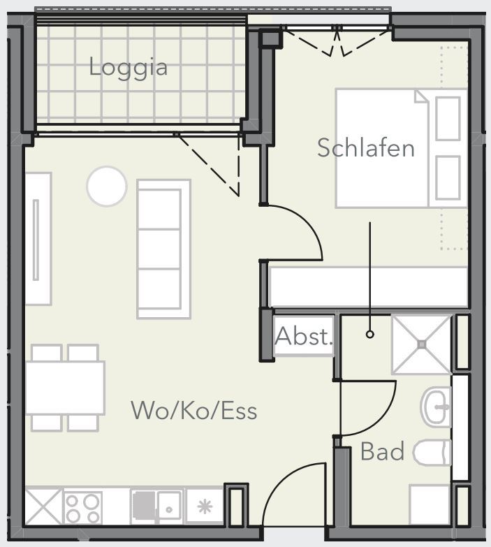 Wohnung zum Kauf 361.000 € 2 Zimmer 45 m²<br/>Wohnfläche ab sofort<br/>Verfügbarkeit Prüfeninger Str. 78 Innerer Westen Regensburg 93049