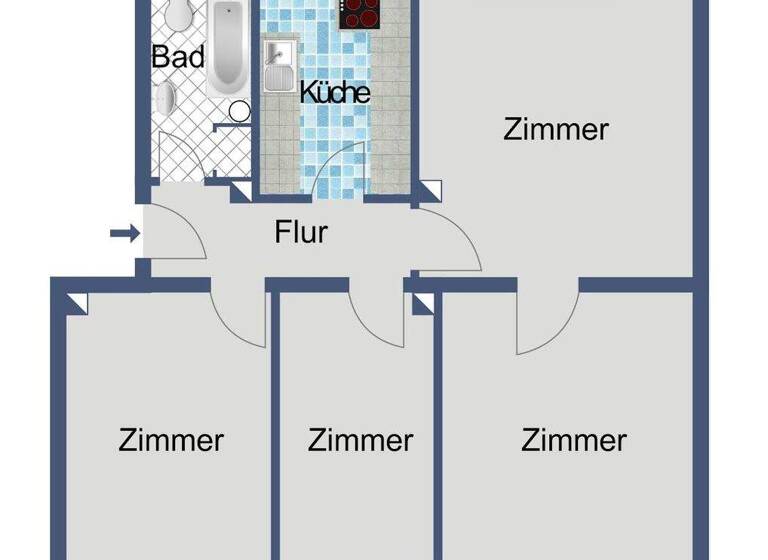 Wohnung zur Miete 401 € 4 Zimmer 70,1 m² 2. Geschoss frei ab 01.05.2026 Dr.-Born-Straße 18 Bad Wildungen 34537