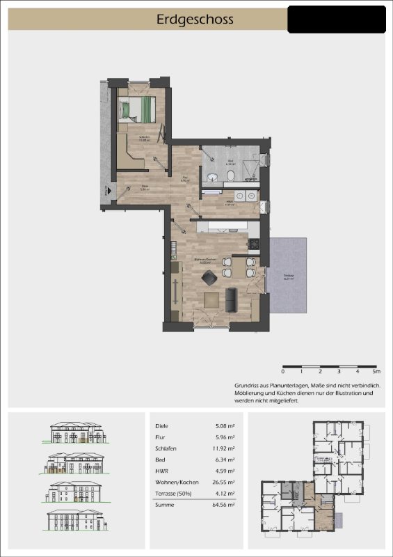 Wohnung zur Miete 1.057 € 2 Zimmer 64,6 m²<br/>Wohnfläche EG<br/>Geschoss 01.02.2025<br/>Verfügbarkeit Trögelsbyer Weg 48 Engelsby - Vogelsang Flensburg 24943