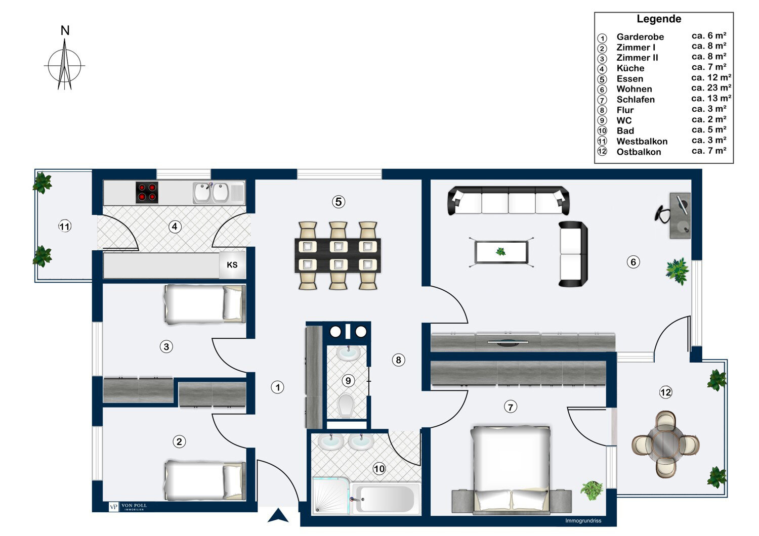 Wohnung zum Kauf 420.000 € 3,5 Zimmer 90,2 m²<br/>Wohnfläche 3.<br/>Geschoss Oststadt Heilbronn 74074