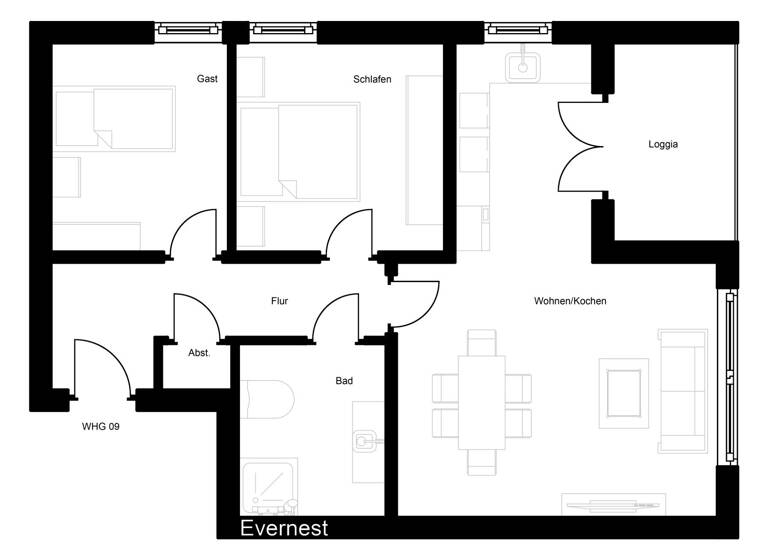 Wohnung zum Kauf - Neubau 293.560 € 3 Zimmer 73 m²<br/>Wohnfläche 1.<br/>Geschoss Oeding Südlohn 46354