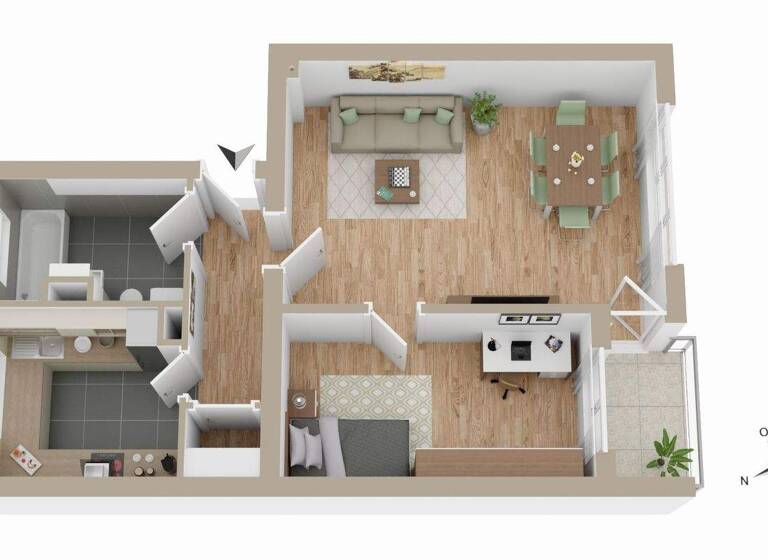 Wohnung zum Kauf 135.000 € 2 Zimmer 54 m² 1. Geschoss Wellsee Kiel 24145