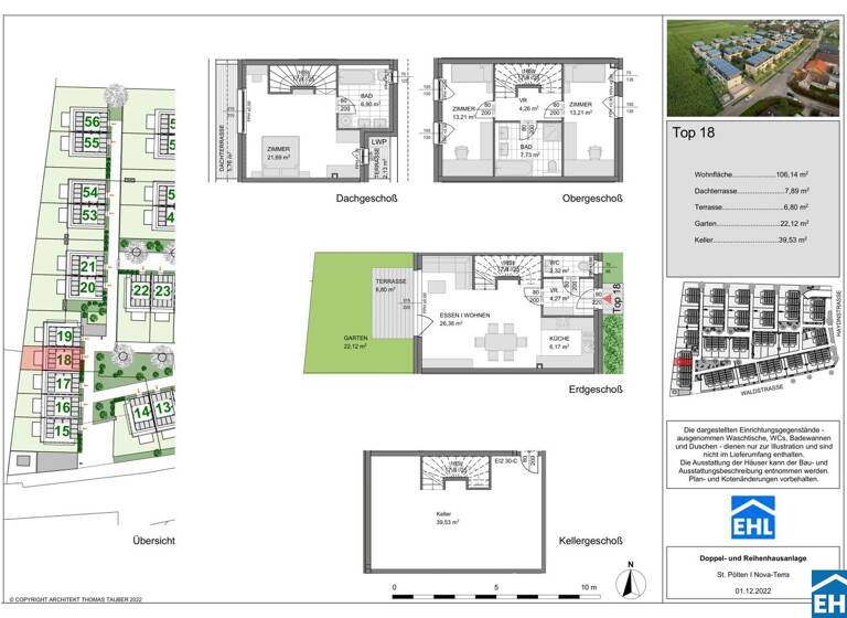 Reihenmittelhaus zum Kauf - Erstbezug 457.080 € 4 Zimmer 106,1 m² Waldstraße St. Pölten 3100