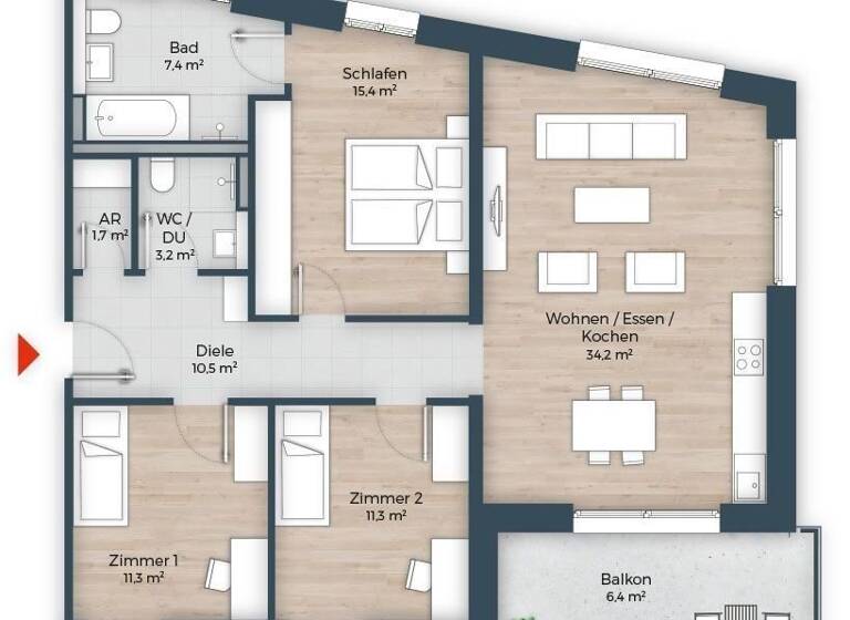 Wohnung zum Kauf provisionsfrei 889.950 € 4 Zimmer 101 m²<br/>Wohnfläche 2.<br/>Geschoss Großreuther Straße 165 Großreuth h d Veste Nürnberg 90425