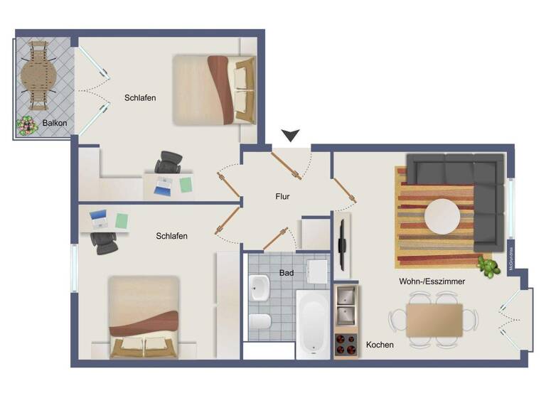 Wohnung zum Kauf 185.000 € 3 Zimmer 58 m² 1. Geschoss Stadtgebiet Bühl 77815