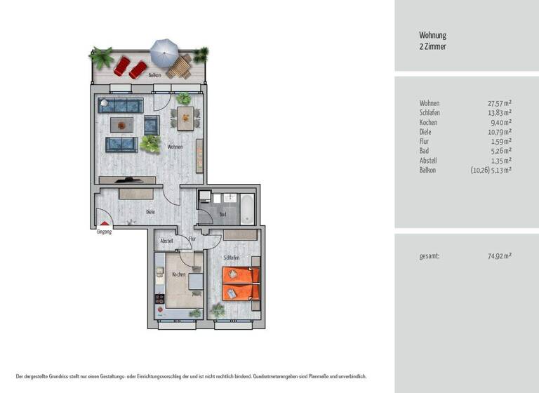 Wohnung zur Miete 620 € 2 Zimmer 74,9 m² Parkstr.13b Kapellenberg Chemnitz 09120
