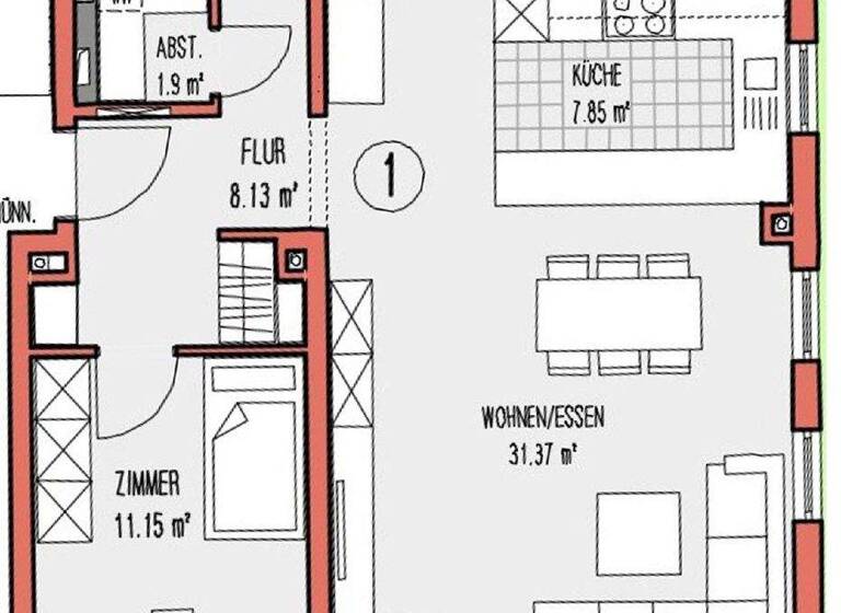 Wohnung zur Miete - Erstbezug 1.335 € 3 Zimmer 88 m² EG frei ab 01.07.2026 Waldrems Backnang 71522