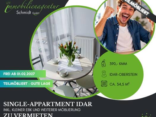Wohnung zur Miete 390 € 1,5 Zimmer 35 m² 1. Geschoss Idar-Oberstein 55743