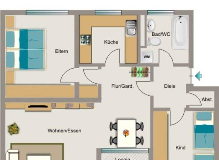 Wohnung zur Miete 602 € 3,5 Zimmer 77,2 m² 5. Geschoss frei ab 01.03.2026 Auf den Flachsbeckwiesen 7 Stadtmitte Recklinghausen 45659