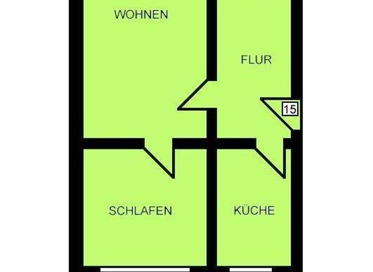 Wohnung zur Miete 269 € 2 Zimmer 56,7 m² 2. Geschoss Zaderastraße 56 Westend Plauen 08523
