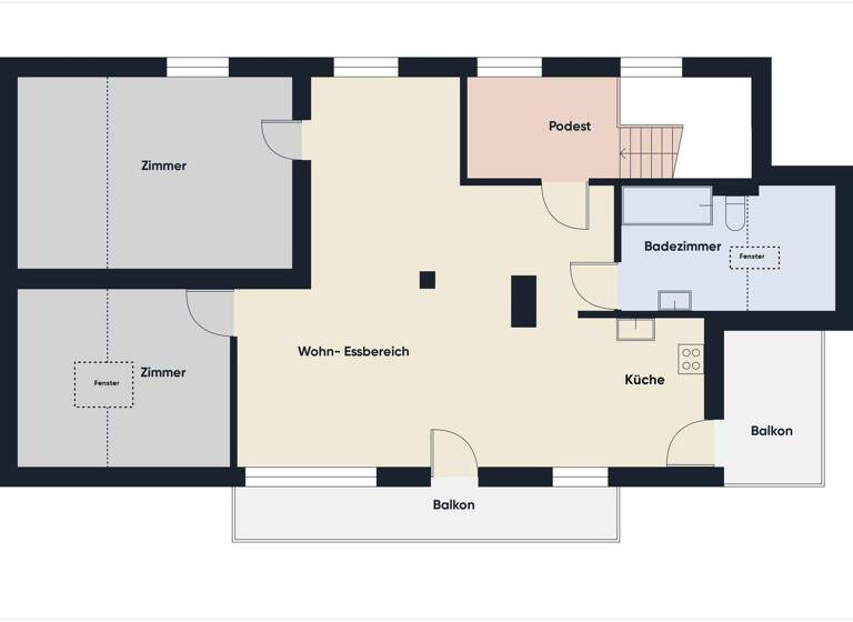 Wohnung zur Miete 1.550 € 3 Zimmer 91,2 m² 2. Geschoss Burgweg 15 Götzis 6840