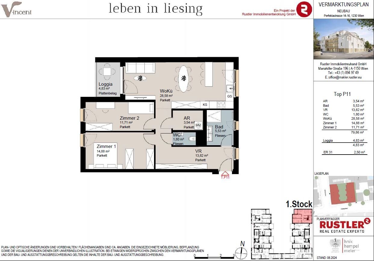 Wohnung zur Miete 1.214 € 3 Zimmer 79,9 m²<br/>Wohnfläche 01.01.2025<br/>Verfügbarkeit Wien 1230