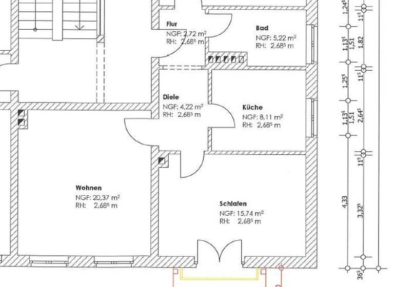 Wohnung zur Miete 395 € 3 Zimmer 63,7 m² Weißenberger Straße 19 Löbau 02708