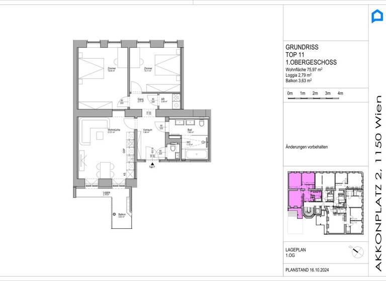 Wohnung zum Kauf - Erstbezug 564.000 € 3 Zimmer 76 m² Wien,Rudolfsheim-Fünfhaus 1150