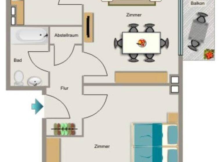Wohnung zur Miete 456 € 2,5 Zimmer 46,9 m² 1. Geschoss Schillerstraße 5 Neukirchen Neukirchen-Vluyn 47506