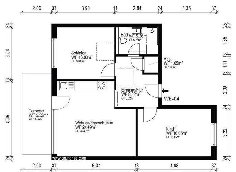 Wohnung zum Kauf 392.652 € 3 Zimmer 75,5 m² EG Offenbach am Main 63071