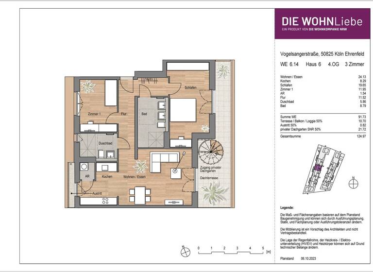 Penthouse zum Kauf - Erstbezug 1.035.900 € 3 Zimmer 125 m² Vogelsanger Straße 271 Ehrenfeld Köln 50825