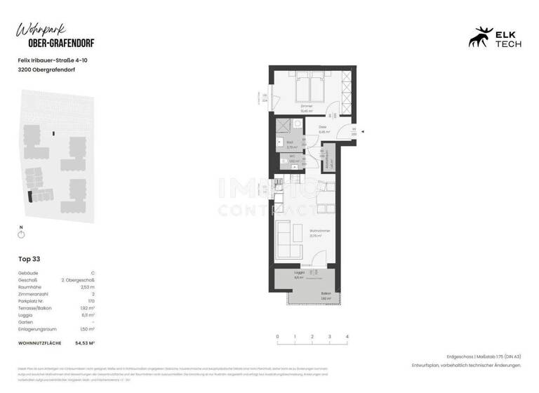Wohnung zum Kauf - Erstbezug provisionsfrei 192.000 € 2 Zimmer 54,5 m² frei ab 01.04.2026 Ober-Grafendorf 3200