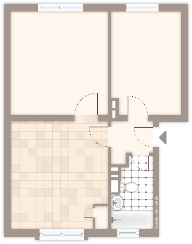 Wohnung zur Miete 529 € 2 Zimmer 57,6 m²<br/>Wohnfläche 1.<br/>Geschoss 03.03.2025<br/>Verfügbarkeit Bruchstraße 88 Mülfort Mönchengladbach 41238