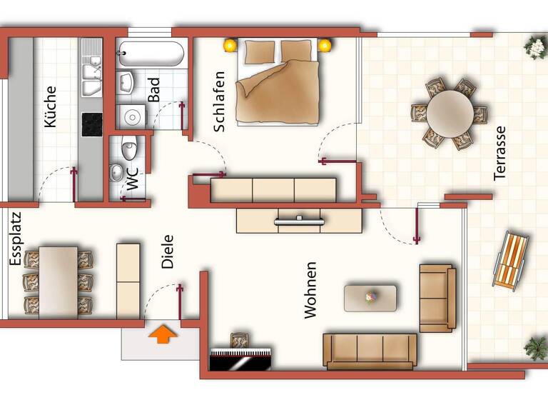 Terrassenwohnung zum Kauf 395.000 € 2,5 Zimmer 85 m²<br/>Wohnfläche EG<br/>Geschoss ab sofort<br/>Verfügbarkeit Litzelstetten Konstanz 78465