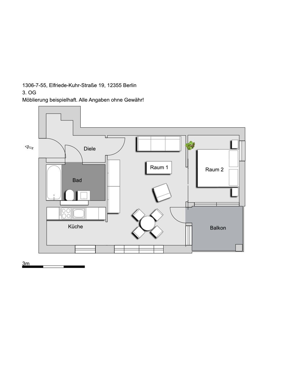 Wohnung zur Miete 585 € 1,5 Zimmer 45,4 m²<br/>Wohnfläche 3.<br/>Geschoss ab sofort<br/>Verfügbarkeit Elfriede-Kuhr-Straße 19 Rudow Berlin 12355