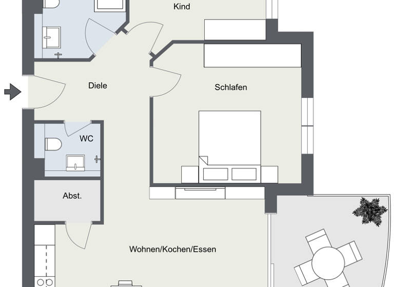 Wohnung zur Miete - Erstbezug 1.460 € 3,5 Zimmer 81 m² 3. Geschoss Überlingen 88662
