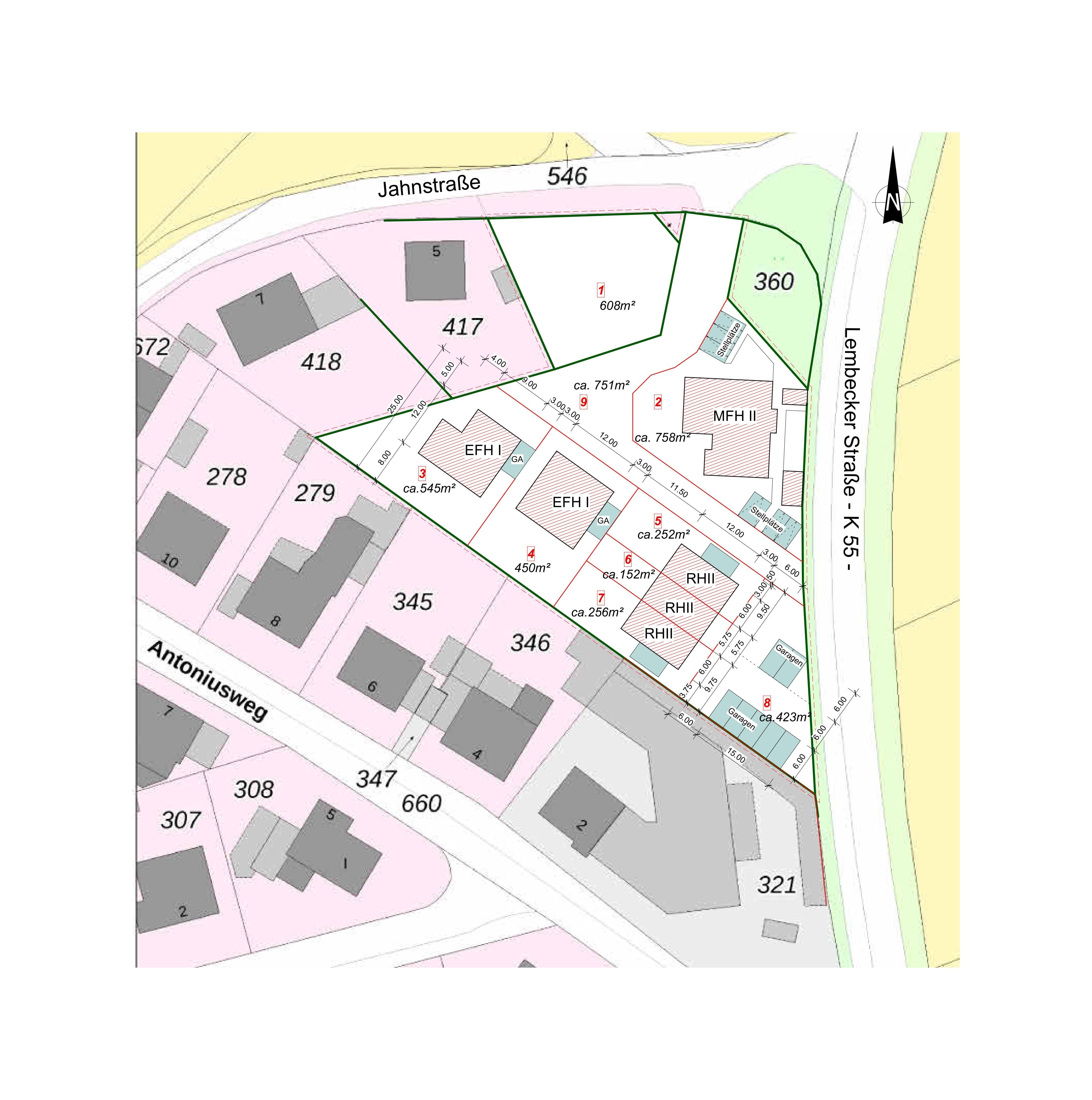 Grundstück zum Kauf 242.800 € 608 m²<br/>Grundstück Jahnstraße Lippramsdorf Haltern am See 45721