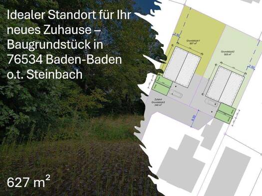 Grundstück zum Kauf provisionsfrei 300.853 € 627 m² Grundstück Steinbach Baden-Baden 76534