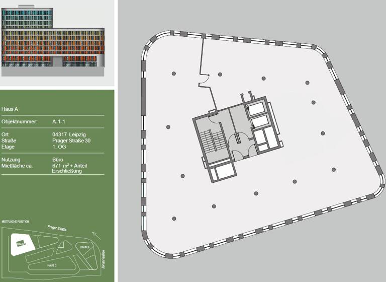 Bürofläche zur Miete - Erstbezug provisionsfrei 21,50 € 671 m² Bürofläche Zentrum-Südost Leipzig 04103