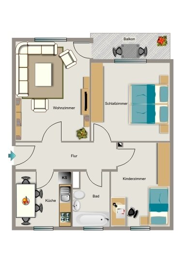 Wohnung zur Miete 520 € 3,5 Zimmer 60,4 m²<br/>Wohnfläche 1.<br/>Geschoss 01.04.2025<br/>Verfügbarkeit Fritz-Husemann-Straße 3 Groß-Erkenschwick Oer-Erkenschwick 45739