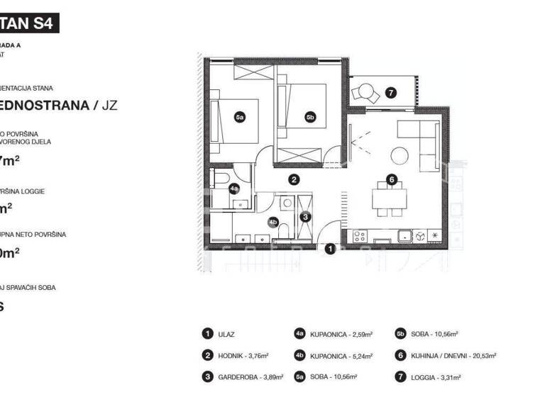 Wohnung zum Kauf 237.000 € 3 Zimmer 59 m² 1. Geschoss Jelsa