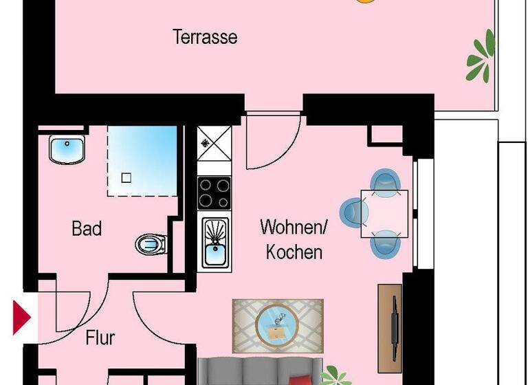 Terrassenwohnung zur Miete 1.165 € 2 Zimmer 56,1 m² 3 Geschosse frei ab 01.06.2026 Posthausen 8 Posthausen Ottersberg 28870