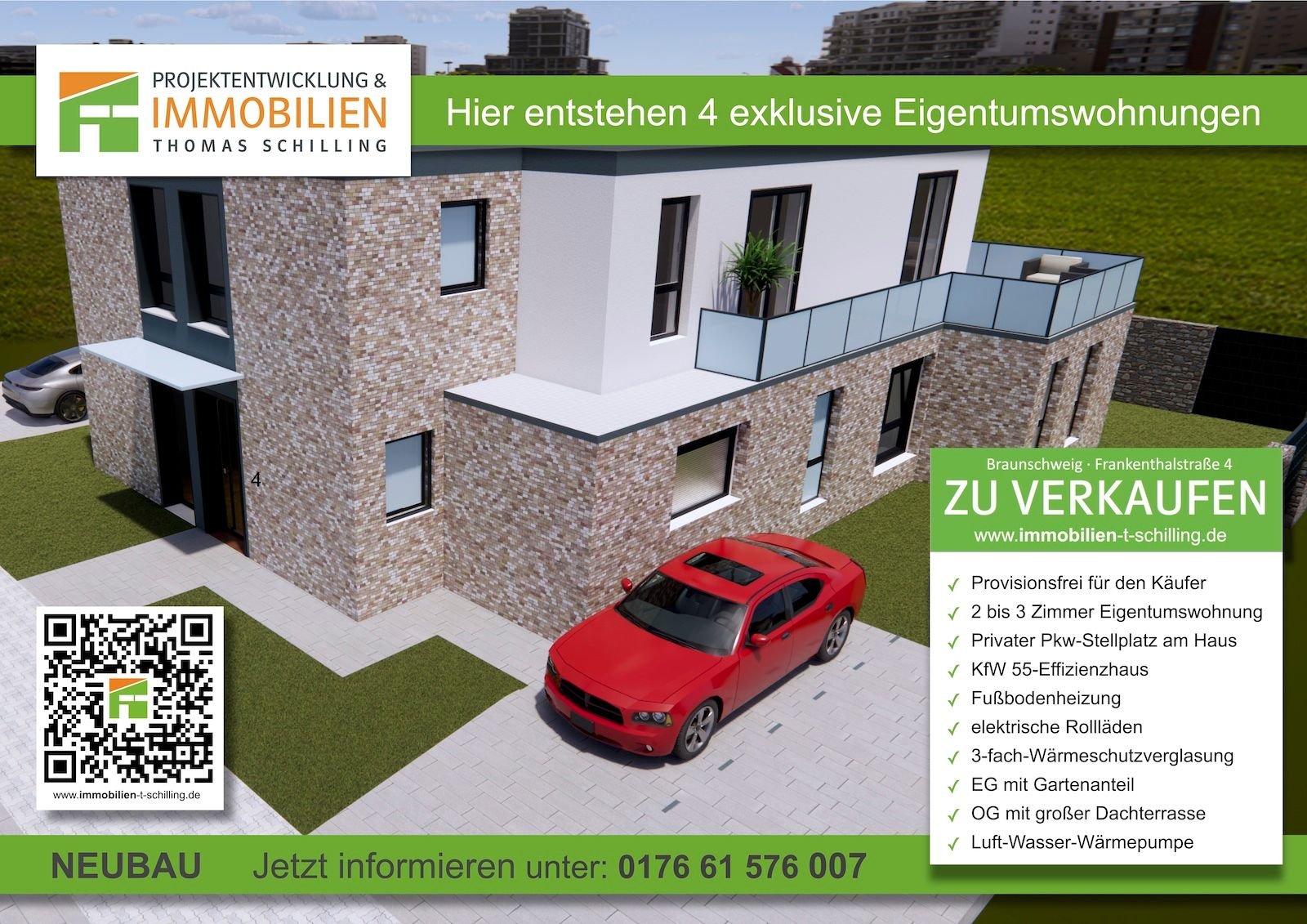 Wohnung zum Kauf provisionsfrei 347.000 € 3 Zimmer 89,3 m²<br/>Wohnfläche EG<br/>Geschoss Waller Weg 4 Veltenhof Braunschweig 38112