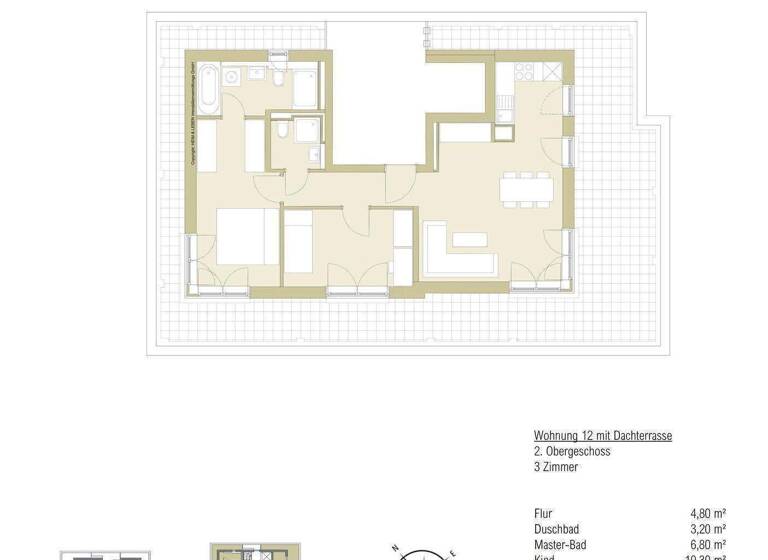 Wohnung zum Kauf - Erstbezug provisionsfrei 997.000 € 3 Zimmer 97,3 m² 2. Geschoss Friedenspromenade 10 Trudering-Riem München 81827