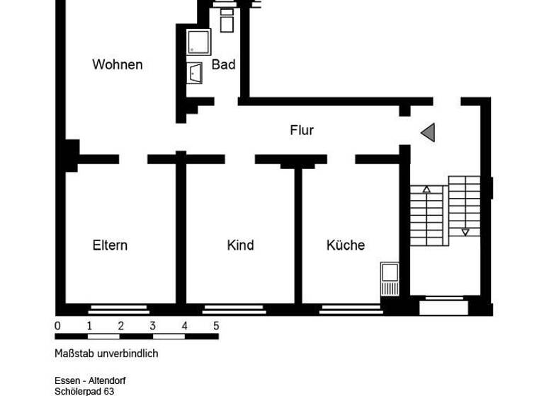 Wohnung zur Miete 619 € 3 Zimmer 75 m² 1. Geschoss Schölerpad 63 Altendorf Essen 45143