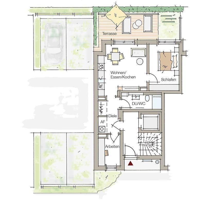 Terrassenwohnung zum Kauf provisionsfrei 510.342 € 2,5 Zimmer 60,5 m²<br/>Wohnfläche 1.<br/>Geschoss ab sofort<br/>Verfügbarkeit Schillerstraße 61a Buckenhofer Siedlung Erlangen 91054