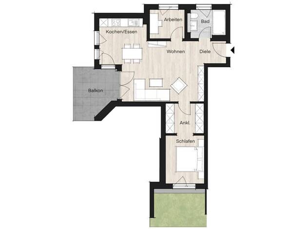 Wohnung zum Kauf - Erstbezug provisionsfrei 399.000 € 3 Zimmer 64,6 m² EG Pfaffenhofen an der Ilm 85276