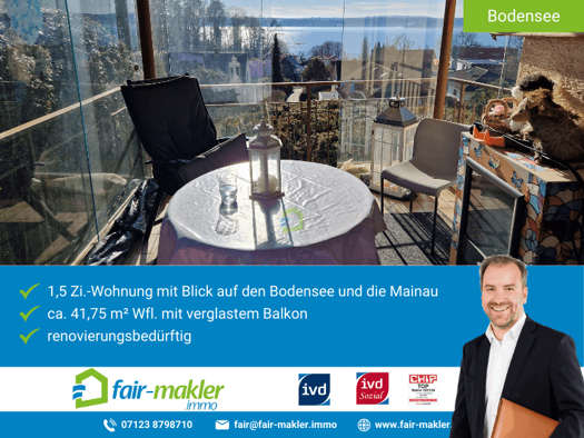 Wohnung zum Kauf 154.000 € 1,5 Zimmer 41,8 m² Unteruhldingen Uhldingen-Mühlhofen 88690