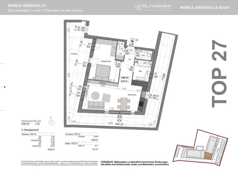 Wohnung zum Kauf - Erstbezug 399.000 € 2 Zimmer 62,7 m² Kematen an der Krems 4531