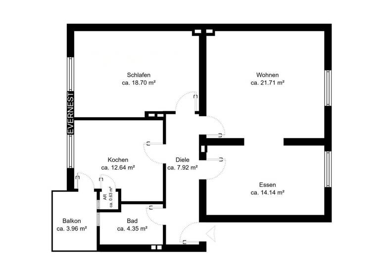 Wohnung zum Kauf 299.000 € 3 Zimmer 84,1 m² 1. Geschoss Mitte Dortmund 44137