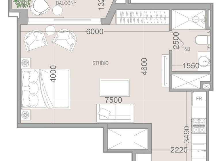 Wohnung zum Kauf provisionsfrei 303.196 € 2 Zimmer 45,6 m² Dubai 00000