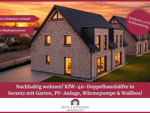Doppelhaushälfte zum Kauf - Erstbezug 499.000 € 5 Zimmer 115 m² 201,4 m² Grundstück Bad Schwartau / Sereetz 23611