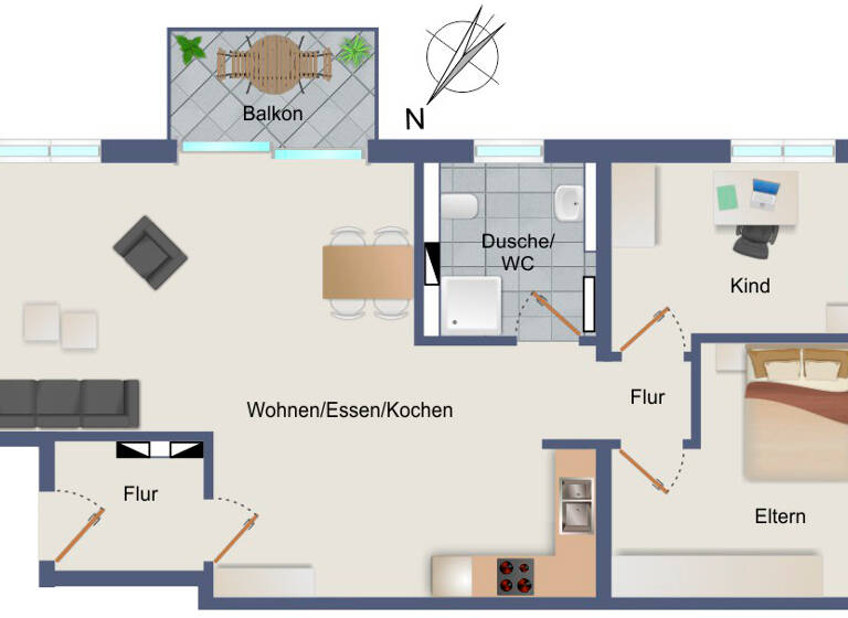 Penthouse zur Miete 1.360 € 3 Zimmer 83,8 m² 1. Geschoss frei ab 01.05.2026 Durmersheimer Straße 84 Grünwinkel Karlsruhe 76185