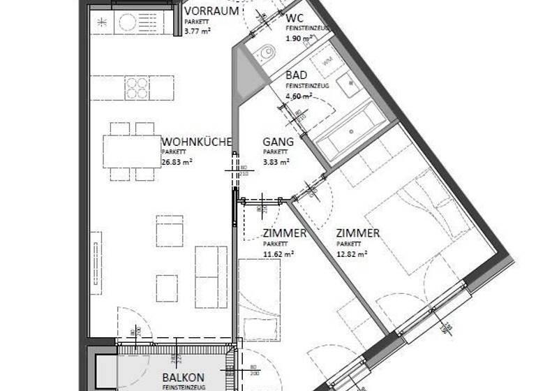 Wohnung zum Kauf 424.000 € 3 Zimmer 65,4 m² 7. Geschoss Josef-Deutsch-Strasse 5 Wien 1100