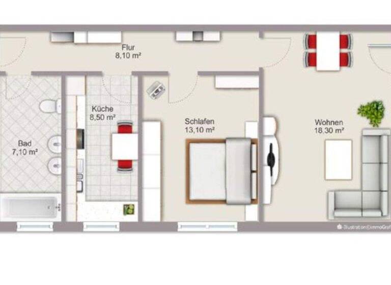 Wohnung zum Kauf provisionsfrei 189.000 € 2 Zimmer 57 m² EG Ernst-Ludwig-Str. 12 Braunshardt Weiterstadt 64331