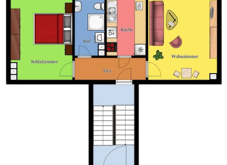 Wohnung zur Miete 326 € 2 Zimmer 47,9 m² EG frei ab sofort Christian-Barth-Str. 7 Großenhain 01558